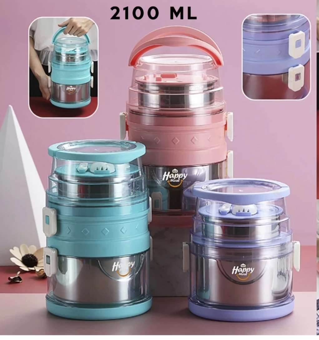 Tripple layer Jumbo Thermal lunch boxes Online 2100 ml - Tiny Grews