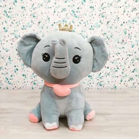 stuffed elephant toy -Crown elephant soft toys - Tiny Grews